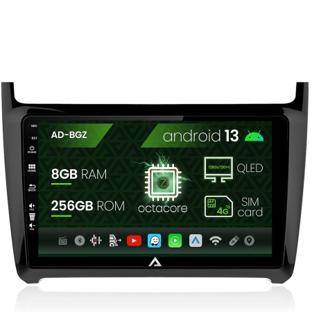 Navigații auto dedicate - Navigatie Volkswagen Polo (2014+), Android 13, Z-Octacore / 8GB RAM + 256GB ROM, 9 Inch - AD-BGZ9008+AD-BGRKIT033