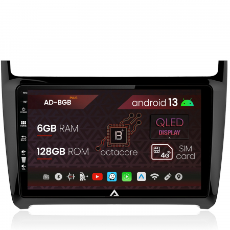 Navigații auto dedicate - Navigatie Volkswagen Polo (2014+), Android 13, B-Octacore / 6GB RAM + 128GB ROM, 9 Inch - AD-BGB9006+AD-BGRKIT033