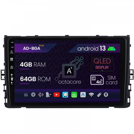Polo 2018 - &#62;&#62; - Navigatie Volkswagen Polo (2018+), Android 13, A-Octacore / 4GB RAM + 64GB ROM, 9 Inch - AD-BGA9004+AD-BGRKIT041