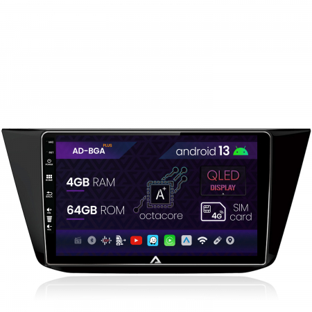 Tiguan 2016 - &#62;&#62; - Navigatie Volkswagen Tiguan (2016+), Android 13, A-Octacore / 4GB RAM + 64GB ROM, 10.1 Inch - AD-BGA10004+AD-BGRKIT036