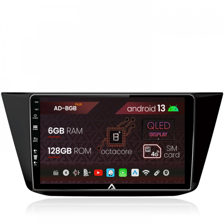 Tiguan 2016 - &#62;&#62; - Navigatie Volkswagen Tiguan (2016+), Android 13, B-Octacore / 6GB RAM + 128GB ROM, 10.1 Inch - AD-BGB10006+AD-BGRKIT036