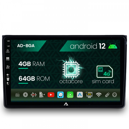 A4 2000-2008 - [RESIGILAT] Navigatie Audi A4(B6/B7) / Seat Exeo, Android 13, A-Octacore / 4GB RAM + 64GB ROM, 9 Inch - AD-BGA9004+AD-BGRKIT425RES
