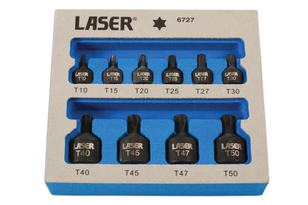 Set biti in stea cu profil subtire 10 piese Laser Tools