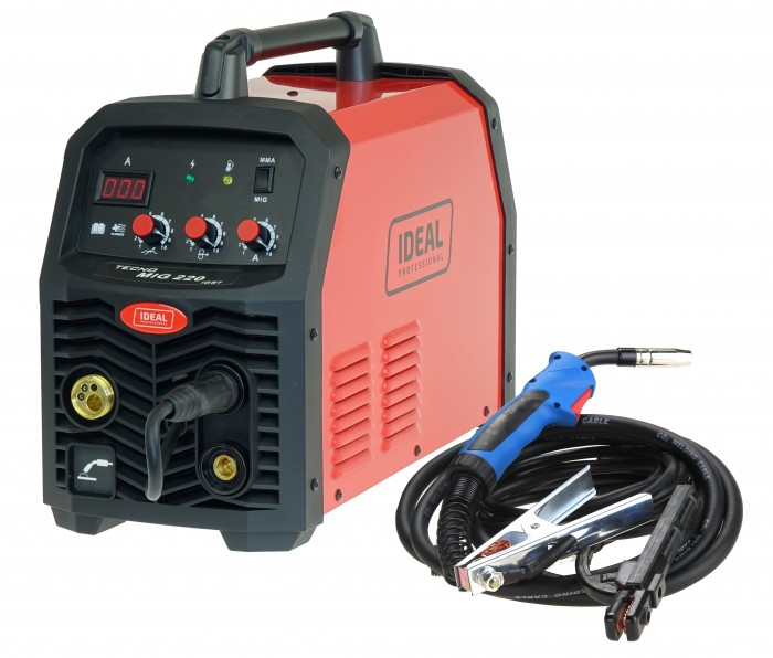 Aparat sudura semi-automat MIG/MAG, putere minima sudura: 30A, putere maxima sudura: 220A, putere: 5,5kW, putere: 230V, mod sudura: FLUX / MIG-MAG / MMA [1]