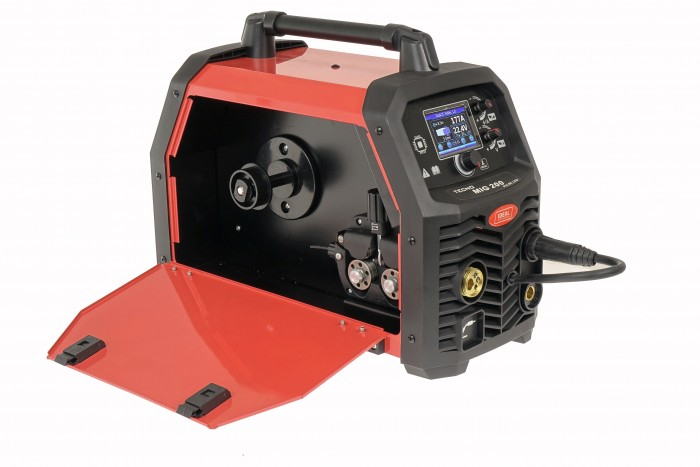 Aparat sudura semi-automat putere de sudura minima: 28A, curent sudura: 200A, putere nominala: 6,5kW, alimentare electrica: 230V, metoda de sudare: FLUX / FRaNARE / MIG  [4]