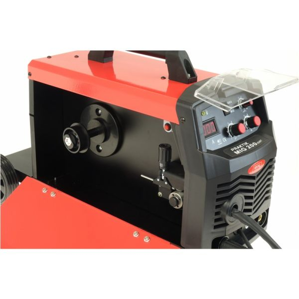 Aparat sudura semi-automat putere de sudura minima: 30A, curent sudura: 200A, putere nominala: 5,2kW, alimentare electrica: 230V, metoda de sudare: FLUX / MIG-MAG / MMA [2]