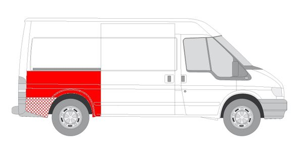 Aripa spate dreapta model mediu; pana la geam, lungime 97mm FORD TRANSIT intre 2000-2013 [3]