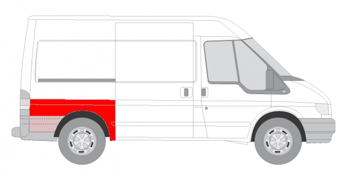 Aripa spate partea dreapta inferioara, lungime 127mm, lungime 75mm FORD TRANSIT intre 2000-2013 [3]