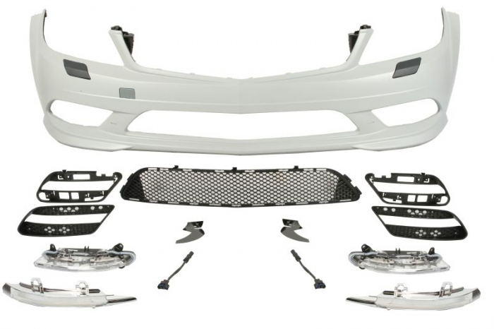 Bara fata cu lumini LED de zi, AMG, cu grile, cu locas spalator de faruri, grunduit potrivit MERCEDES Clasa C C204, C T-MODEL S204, C W204 2011-2013 [1]