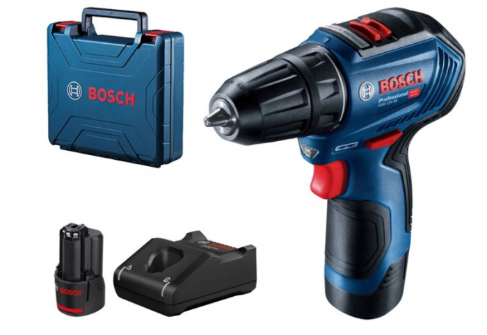 Burghiu electric cu acumulator, tip: pistol, set GSR 12V-30 1,5-10mm, voltaj: 12V, torsiune maxima: 30Nm, numar baterii: 2 2 Ah Li-Ion [1]