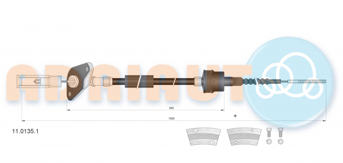 Cablu ambreiaj (1025mm/640mm) potrivit FIAT 500, 500 C, PANDA, PANDA/HATCHBACK; FORD KA 1.2/1.3D 09.03- [2]