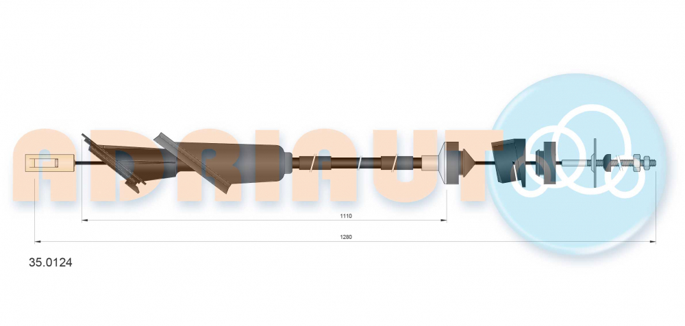 Cablu ambreiaj (1280mm/1110mm) potrivit PEUGEOT 106 I 1.4 08.91-04.96 [2]