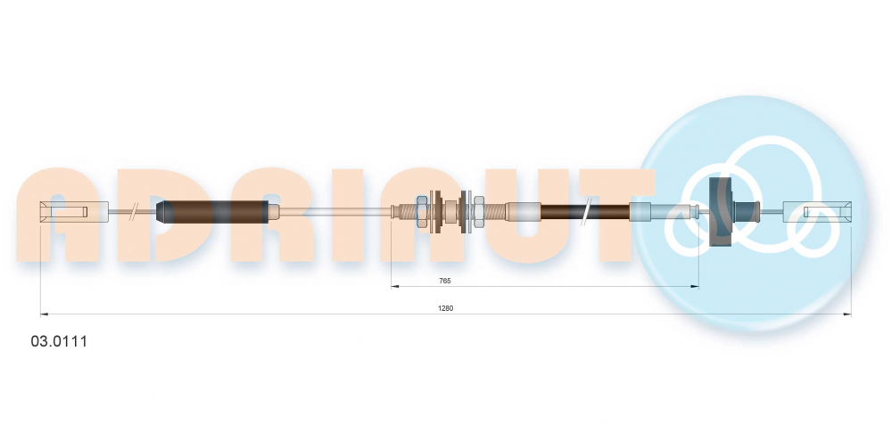 Cablu ambreiaj (1280mm/765mm) potrivit AUDI 100 C3 1.8 08.82-11.90 [2]