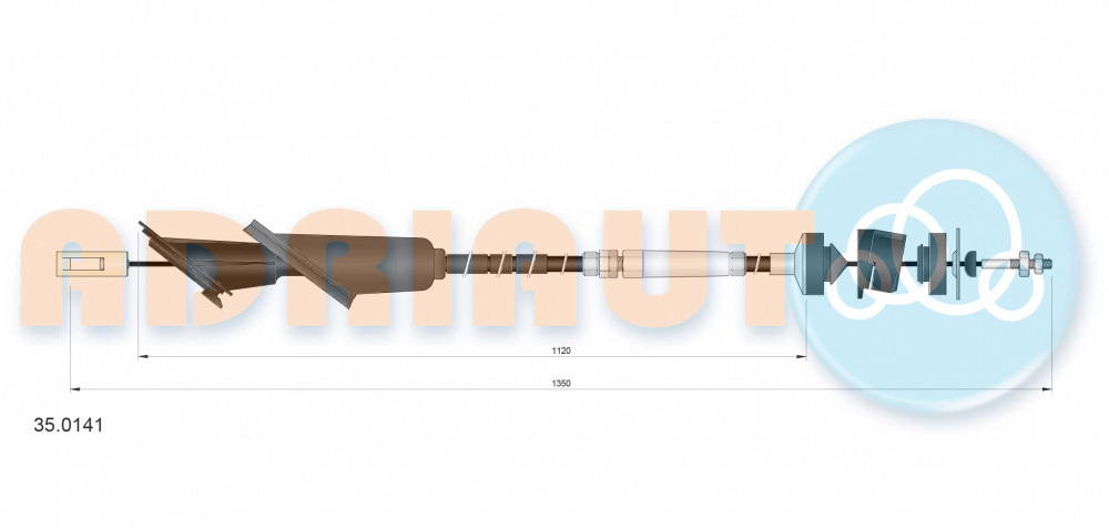 Cablu ambreiaj (1350mm/1120mm) potrivit PEUGEOT 106 II, 106 II/HATCHBACK 1.0-Electric 04.96-07.04 [2]