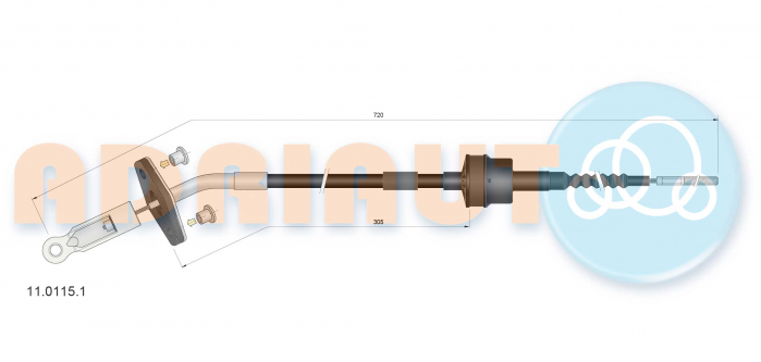 Cablu ambreiaj (720mm/305mm) potrivit FIAT PALIO, SIENA 1.3D-1.9D 04.96- [2]
