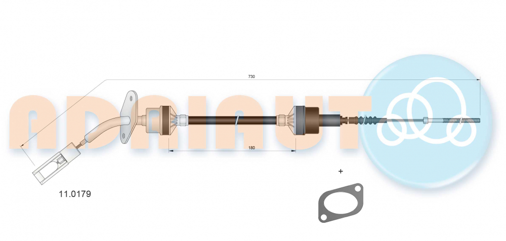 Cablu ambreiaj (730mm/180mm) potrivit FIAT DOBLO, DOBLO/MINIVAN 1.2-1.9D 03.01- [2]