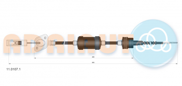 Cablu ambreiaj (855mm/465mm) potrivit FIAT PUNTO 1.1-1.7D 09.93-06.00 [2]