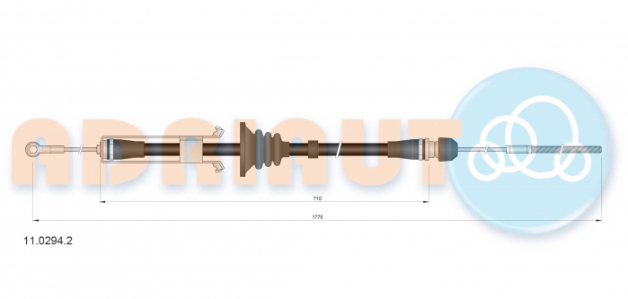 Cablu frana mana Fata (1775mm/710mm) potrivit IVECO DAILY IV, DAILY V 2.3D/3.0D 05.06-02.14 [2]