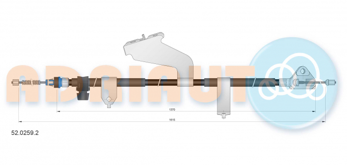 Cablu frana mana Fata/Spate Stanga (1615mm/1370mm) potrivit TOYOTA YARIS 1.0/1.3/1.4D 12.10- [2]