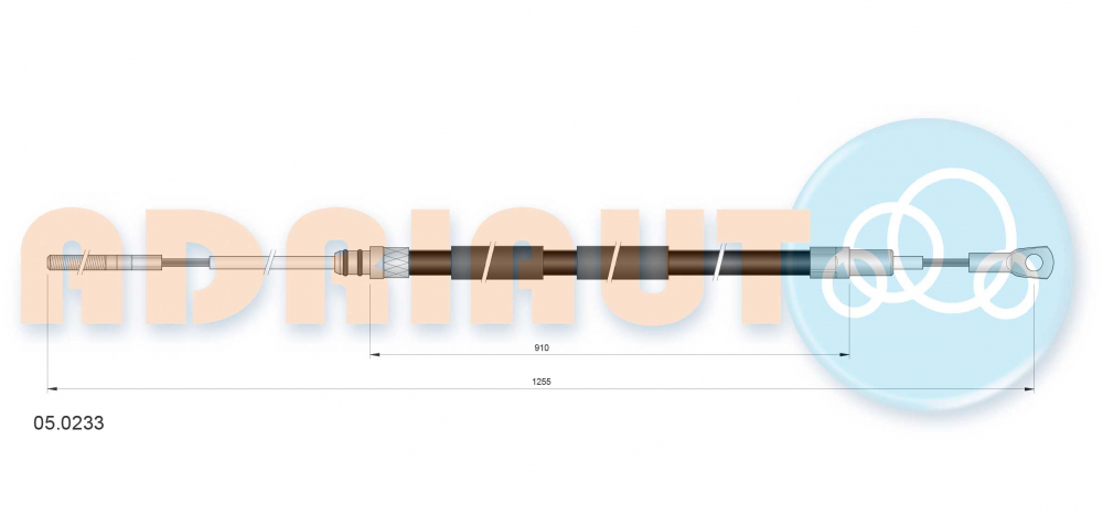 Cablu frana mana Spate Dreapta/Stanga (1255mm/910mm) potrivit BMW Z3 (E36) 1.8/1.9 10.95-01.03 [2]