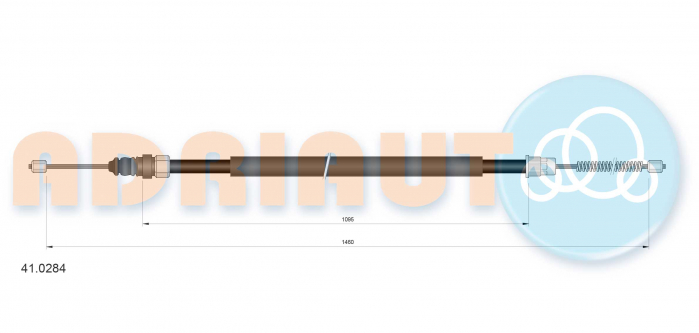 Cablu frana mana Spate Dreapta/Stanga (1460mm/1095mm) potrivit RENAULT RAPID/MINIVAN 1.0/1.2/1.4 02.86-03.98 [2]