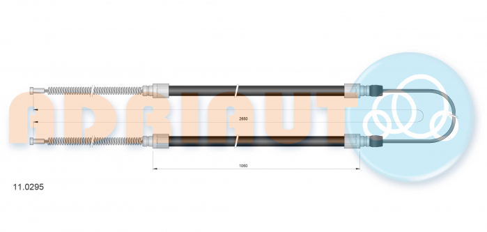Cablu frana mana Spate Dreapta/Stanga (2650mm/1060mm/1060mm) potrivit IVECO DAILY I, DAILY II 2.4D/2.5D/2.8D 01.85-05.99 [2]