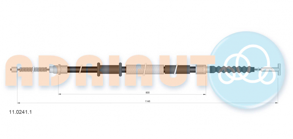 Cablu frana mana Spate Stanga (1145mm/800mm) potrivit FIAT MULTIPLA 1.6/1.6CNG 04.99-06.10 [2]