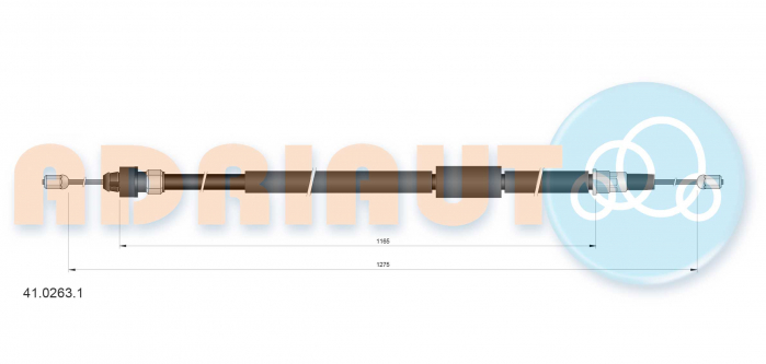 Cablu frana mana Spate Stanga (1275mm/1165mm) potrivit RENAULT MODUS 1.2-1.6 09.04- [2]