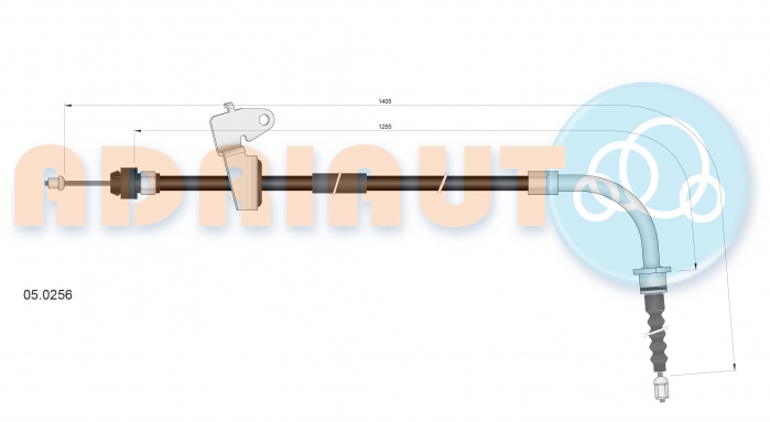 Cablu frana mana Spate Stanga (1405mm/1140mm) potrivit MINI (R50, R53), (R56), (R57), (R58), (R59) 1.4-2.0D 03.06-06.15 [2]