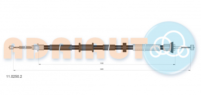 Cablu frana mana Spate Stanga (1415mm/1155mm) potrivit FIAT PANDA, PANDA/HATCHBACK 1.3D 01.06- [2]