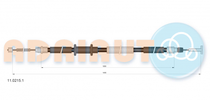 Cablu frana mana Spate Stanga (1430mm/1050mm) potrivit FIAT BRAVA, BRAVO I, MAREA 1.2/1.4 10.95-12.02 [2]