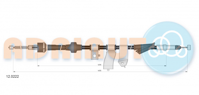 Cablu frana mana Spate Stanga (1470mm/1270mm) potrivit HONDA CIVIC V, CIVIC VI 1.3-2.0D 10.91-02.01 [2]