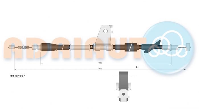 Cablu frana mana Spate Stanga (1505mm/1300mm) potrivit OPEL AGILA 1.0/1.2 09.00-12.07 [3]
