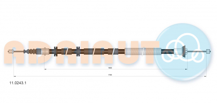 Cablu frana mana Spate Stanga (1785mm/1600mm) potrivit FIAT BRAVO II, STILO 1.2-2.4 10.01-12.14 [2]
