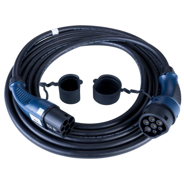 Cablu incarcator drept Akyga, numar faze: 1, tip priză: 2, 6m, 7,4kW, 32A, 6mm², negru/albastru (cu capac; cu dopuri de protectie) potrivit DS DS 3 / DS 3, DS 4 II, DS 7, DS 9 139.580-ZYA 10.83- [2]