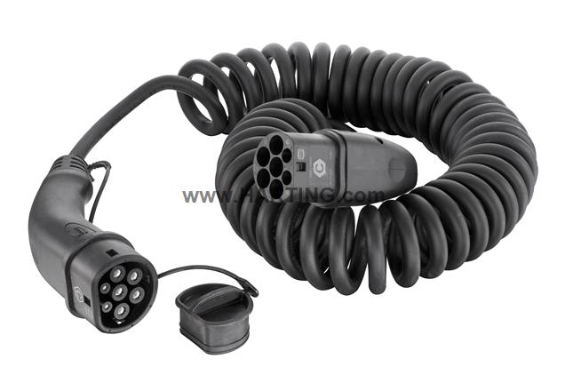 Cablu incarcator spirala Harting, numar faze: 3, tip priză: 2, 5m, 22kW, 32A, 6mm², negru potrivit DS DS 3 / DS 3, DS 4 II, DS 7, DS 9; IVECO DAILY V, DAILY VI, E-WAY; MAN TGE 11117165-ZYA 10.83- [1]