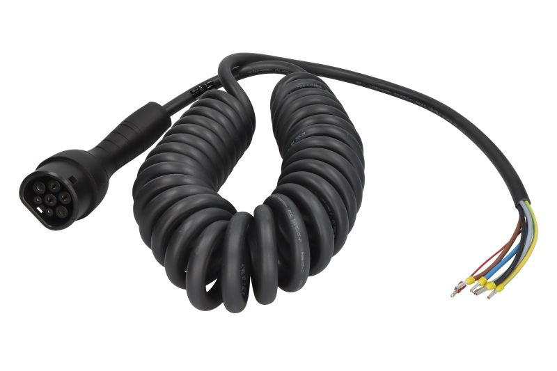 Cablu incarcator spirala, numar faze: 3, tip priză: 2, 5m, 22kW, 32A, 6mm², negru potrivit DS DS 3 / DS 3, DS 4 II, DS 7, DS 9; IVECO DAILY V, DAILY VI, E-WAY; MAN TGE 11117165-ZYA 10.83- [2]