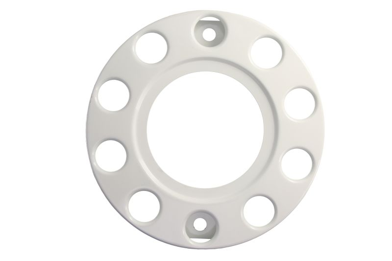 Capac roata fata, material: otel, alb, numar orificii: 10, diametru janta: 22,5 inch, diametru: 434mm, potrivit MAN E2000; MERCEDES ACTROS, ACTROS MP2 / MP3, ACTROS MP4 / MP5, ANTOS, AROCS [1]
