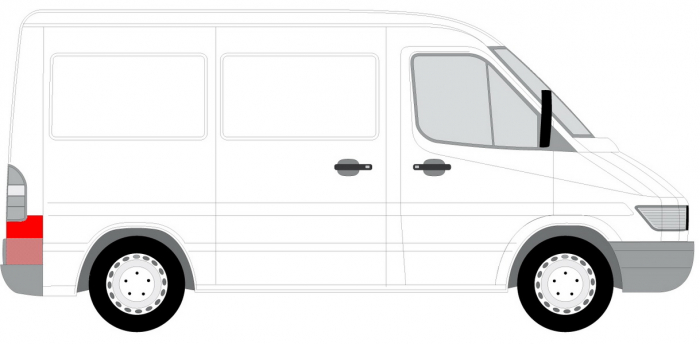 Carenaj aripa spate Dreapta (partea inferioara, post, scazut) potrivit MERCEDES SPRINTER 2-T (B901, B902), SPRINTER 3-T (B903), SPRINTER 4-T (B904), SPRINTER 5-T (B905) 02.95-05.06 [3]