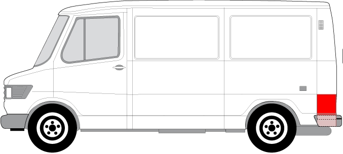 Carenaj aripa spate Stanga (partea inferioara, inalt) potrivit MERCEDES T1 (601), T1 (601, 611), T1 (602), T1 (B601), T1 (B602), T1/TN 05.77-02.96 [2]