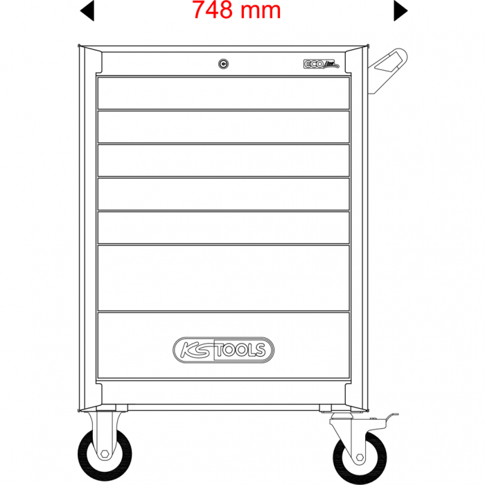 Carucior scule KS TOOLS ECOLine 7 sertare 215 scule [7]