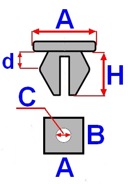 Clema tapiţerie (aplicatie: aripa, cantitate per impachetare: 10 buc.) potrivit HYUNDAI ACCENT II, ELANTRA III, ELANTRA IV, I10 I, I20 I, I30, IX35, SANTA FÉ II, SONATA IV, SONATA V 03.98- [3]