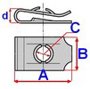 Clema tapiţerie (aplicatie: Montare elemente de tapiterie, cantitate per impachetare: 10 buc., placa) potrivit AUDI 100 C4, 80 B4, A3, A4 B5, A6 C4 12.90-05.03 [3]