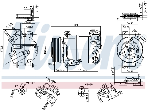 Compresor AC clima FORD C-MAX II, FOCUS III, GRAND C-MAX, TOURNEO CONNECT V408, TRANSIT CONNECT V408 1.0 dupa 2012 [1]