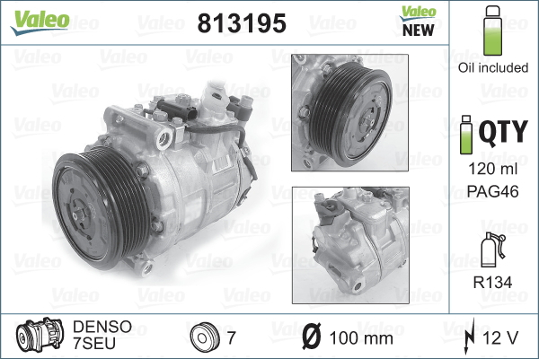 Compresor AC clima Mercedes Clasa C (CL203), C T-MODEL (S203), C (W203), CLK (A209), CLK (C209), CLS (C219), E T-MODEL (S211), E (W211), M (W164), R (W251, V251), S (C216) 1.8-6.2 intre 1998-2014 [1]