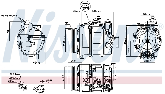 Compresor AC clima MERCEDES UNIMOG, C (CL203), C T-MODEL (S203), C T-MODEL (S204), C (W203), C (W204), CLC (CL203), CLK (A209), CLK (C209), CLS (C219), E T-MODEL (S211) 1.8-6.4D dupa 1994 [1]