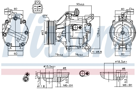 Compresor AC clima TOYOTA COROLLA, COROLLA VERSO 1.4-2.0D intre 2001-2008 [1]