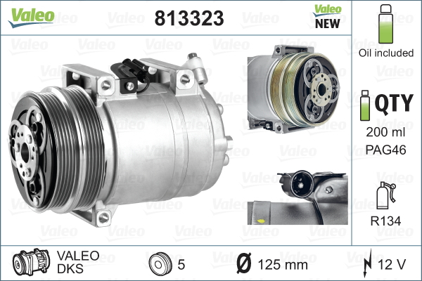 Compresor AC clima VOLVO C30, C70 II, S40 II, V50; FORD FOCUS C-MAX, FOCUS II, KUGA I 1.4-2.5 intre 2003-2013 [1]