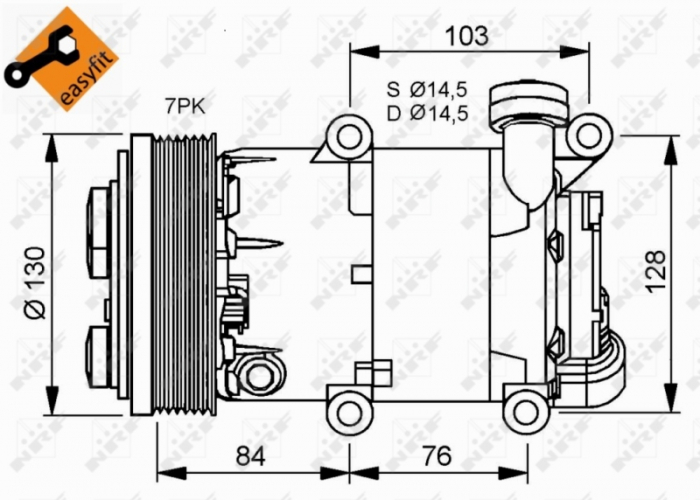Compresor aer conditionat AC potrivit FORD C-MAX, FOCUS C-MAX, FOCUS II, TRANSIT 1.4-3.2D 10.03-08.14 [5]