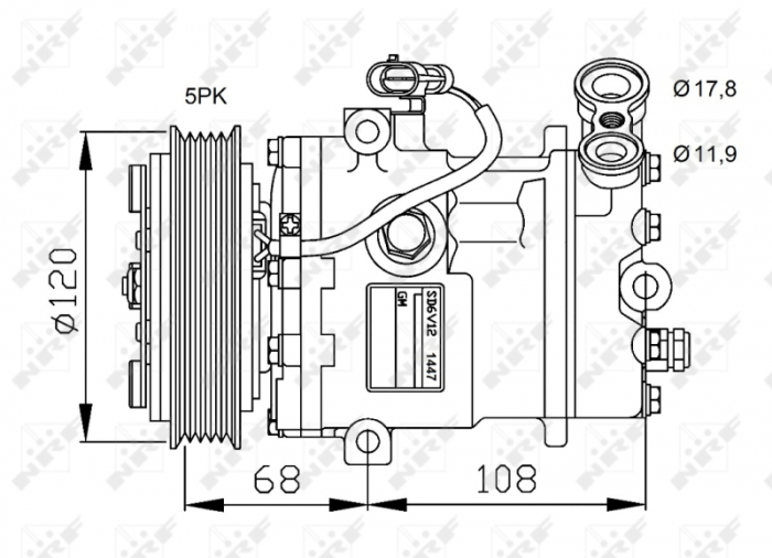 Compresor aer conditionat AC potrivit OPEL COMBO TOUR, COMBO/MINIVAN, CORSA C, TIGRA 1.2/1.4 09.00- [1]